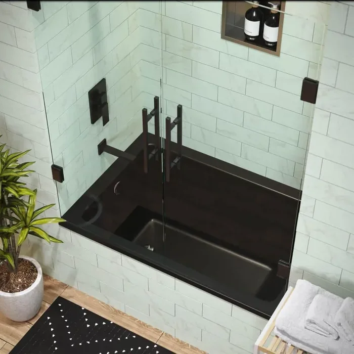 Voltaire 48 in. x 32 in. Rectangular Soaking Drain Drop-In Bathtub with Reversible Drain in Matte Black