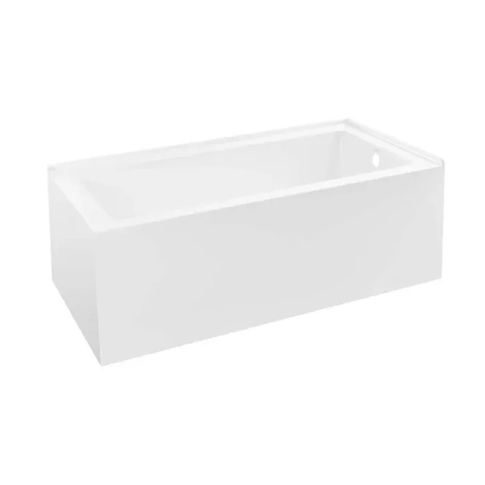 Voltaire 72 x 36 Right Drain Soaking Alcove Corner Apron Bathtub in Glossy White
