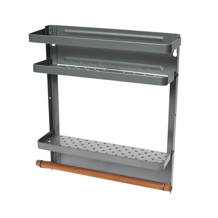 Wall/Door Mounted Gray Metal Magnetic Paper Towel and Napkin Holders