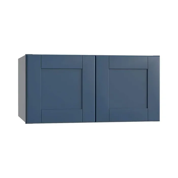 Washington Vessel Blue Plywood Shaker Assembled Wall Kitchen Cabinet Soft Close 36 in W x 24 in D x 15 in H