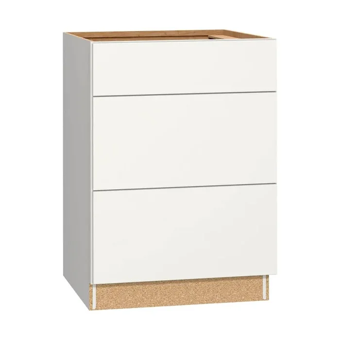 Westfield Feather White Shaker Stock Assembled Drawer Base Kitchen Cabinet (24 in. W x 23.75 in. D x 35 in. H)