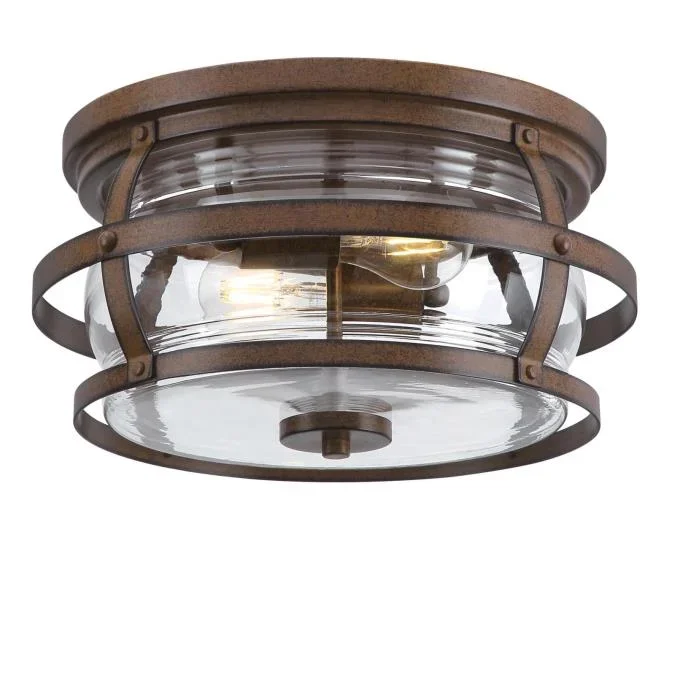 Westinghouse 14 Inch Weatherby 2 Light Fixture Flush Mount Barnwood Finish (6112600)