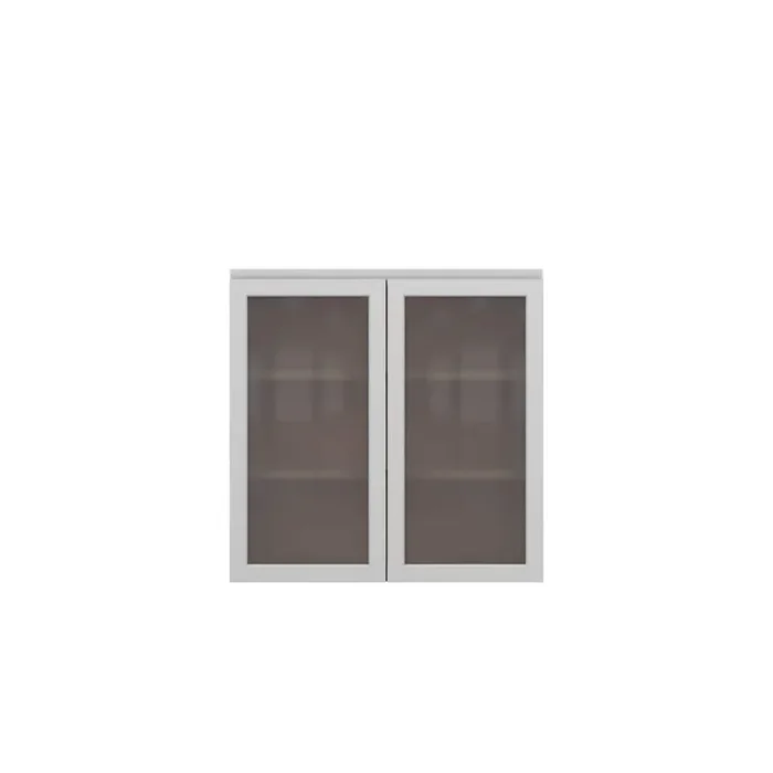 Westport Shaker 36 in. W x 36 in. H x 12 in. D in Painted White Plywood Assembled Frosted Glass Wall Cabinet