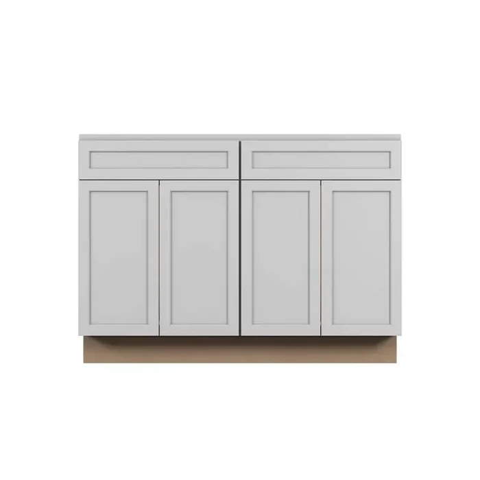 Westport Shaker 48 in. W x 34.5 in. H x 24 in. D in Painted White Plywood Assembled Sink Base Cabinet