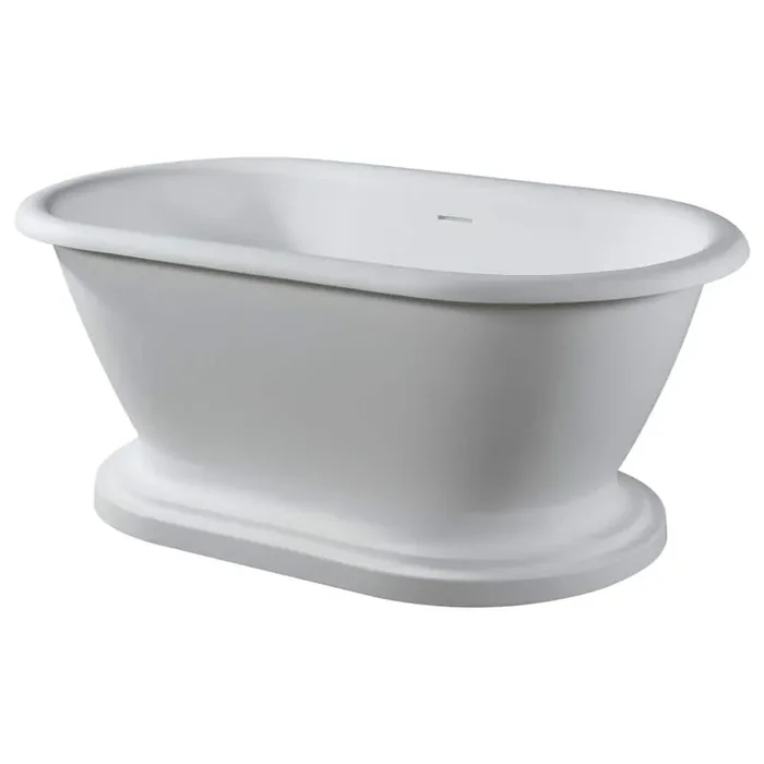 Wingate 59 in. Stone Resin Flatbottom Oval Bathtub in Matte White