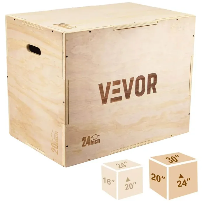 Wood Plyo Box 30 in. x 24 in. x 20 in. Plyometric Jump Box Easy-to-Assemble Workout Step platform for Jumping Trainers