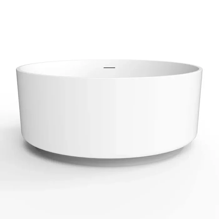 Xandra 54.87 in. x 54.87 in. Soaking Bathtub with Center Drain in White/White