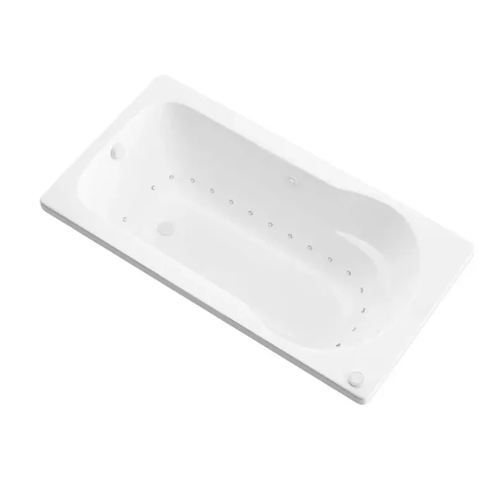 Zircon Series 60 in. x 32 in. Rectangular Air Bathtub with Right Side Drain and Aromatherapy in Glossy Smooth White
